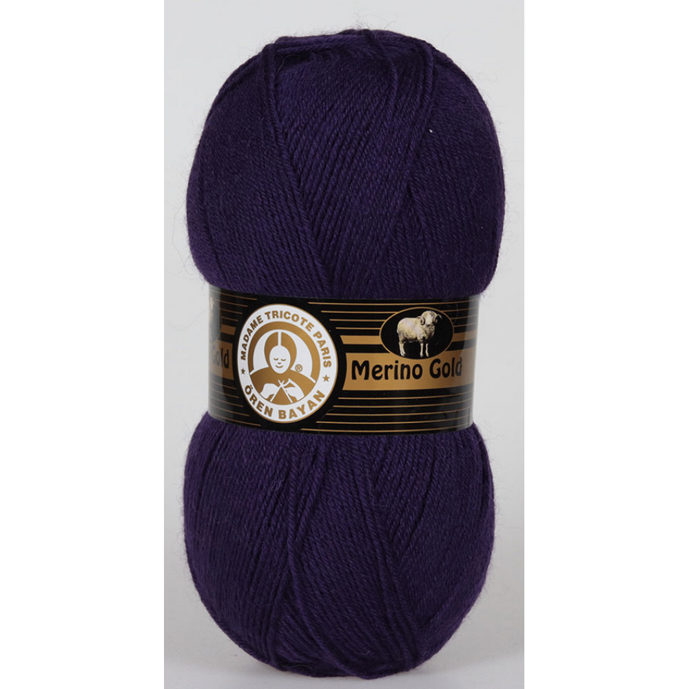 Пряжа Merino gold-060 темно-фіолетовий