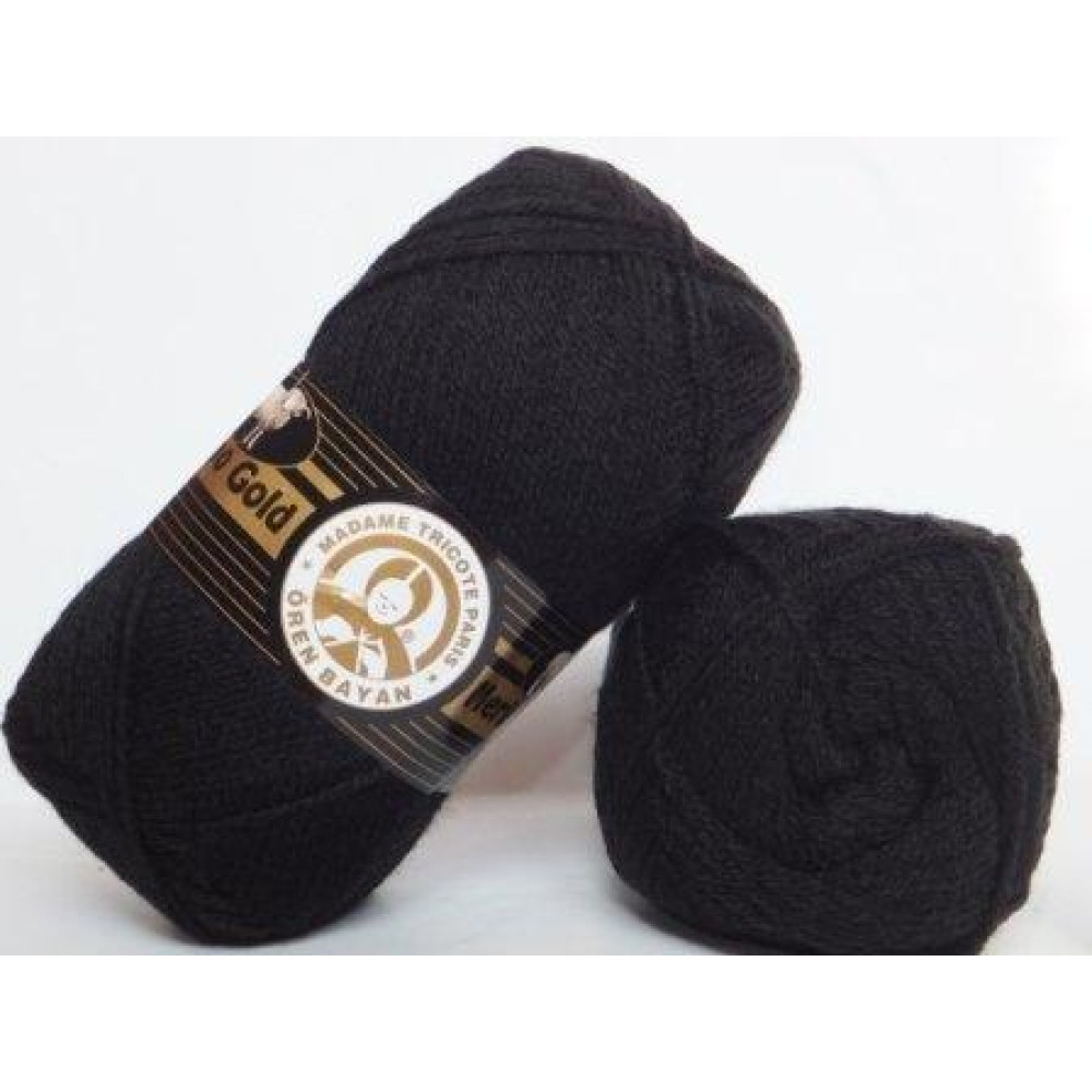 Пряжа Merino gold-999 чорний